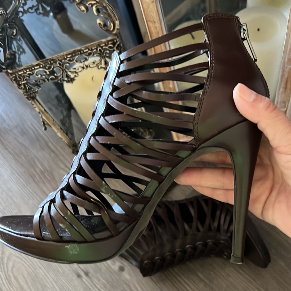 Jessica Simpson Birdy Platform Sandal in Fudge Brown Size 8 - Picture 3 of 7